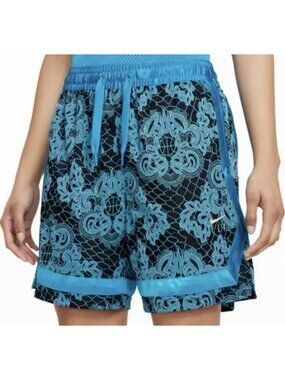 Nike Fly Crossover Womens Basketball Printed Shorts Blue Black Sz XL DC0869-446